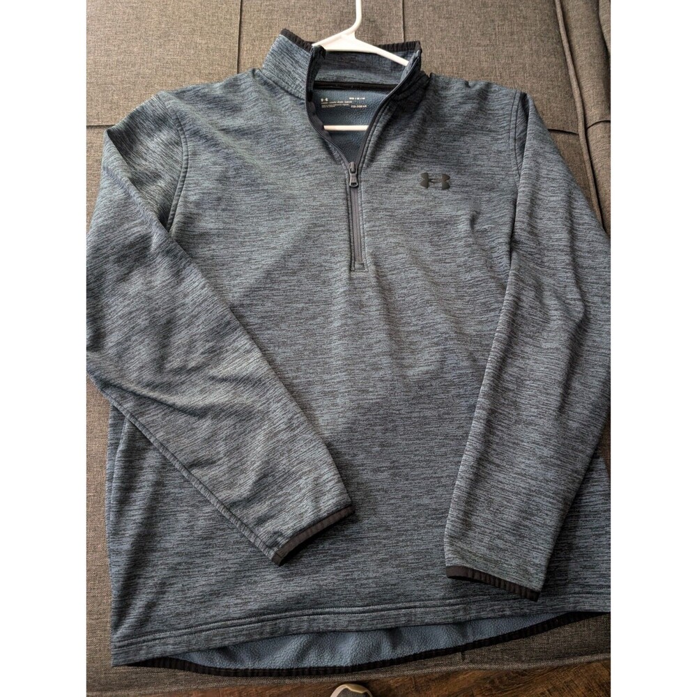 Under Armour UA Mens Medium Blue Heather 1/4 Zip Pullover 100% polyester